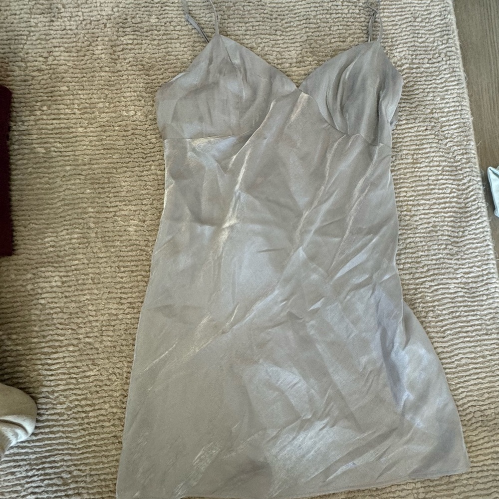 Silver slip dress